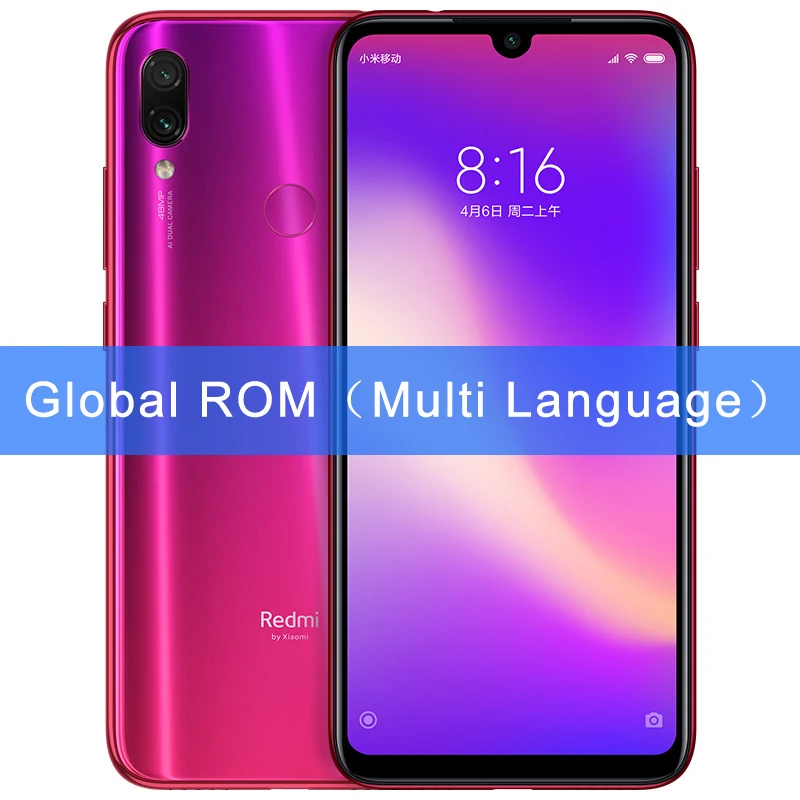 Global ROM Gold Xiaomi Redmi Note 7 Pro с глобальной прошивкой, 6 ГБ ОЗУ, 128 Гб ПЗУ, мобильный телефон Snapdragon 675, четыре ядра, 48 Мп+ 5 МП, две камеры, 6,3 дюйма, 4000 мАч - Цвет: Global ROM Gold