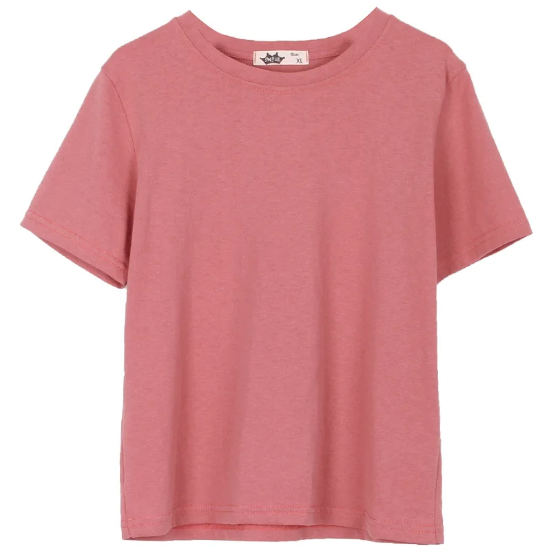 

Rlyaeiz Boy Girls Short Sleeve T shirts 2020 Summer New Solid Color Cotton Loose Casual Tops For Kids Clothing 5-13Y Child