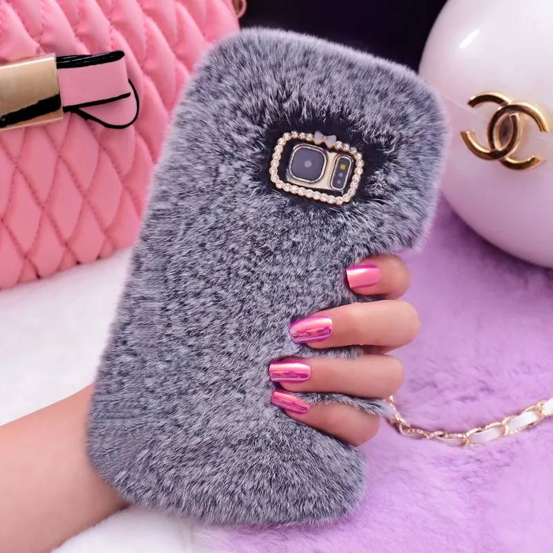 Luxury 3D Rabbit Fur Case Hair Soft Cover for Samsung Galaxy J4 J6 Plus A6 A8 J2 PRO 2018 J5 J3 J7 2017 2016 phone bag Coque |
