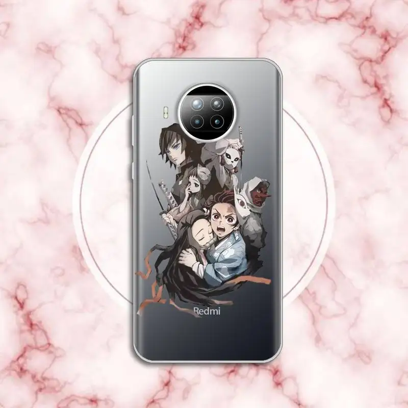

Anime Demon Slayer Phone Case Transparent for Xiaomi Redmi note 10 t 8 9 pro lite 11