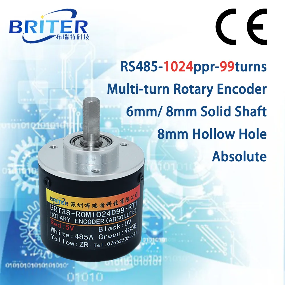 Многооборотная Megnetic абсолютный кодовый датчик угла поворота RS485 1024ppr 99