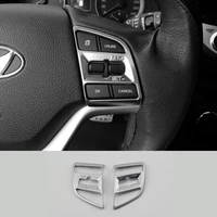 abs matte for hyundai tucson 2015 2016 2017 car steering wheel button frame cover trim car styling accessories 2pcs