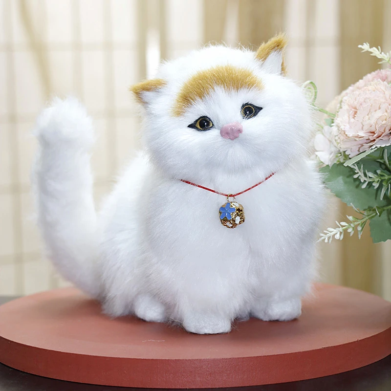 

Kitten plush toy simulation fake cat cute doll animal model boys and girls children birthday gift decorations
