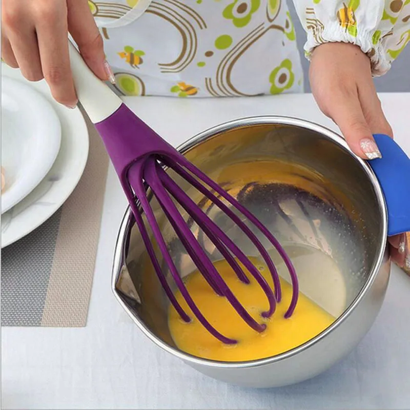

1pc Rotary Manual Egg Beater Mixer Mini Plastic Kitchen Egg Whisk Baking Tool Egg Agitator Silicone Eco-Friendly Cooking Cocina