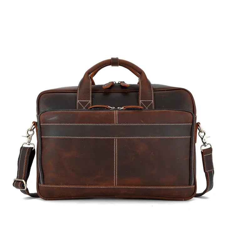2021 New Luxury Cow Genuine Leather Business Men's Briefcase Male Briefcase Shoulder Bag Messenger Bag Tote Computer Handbag