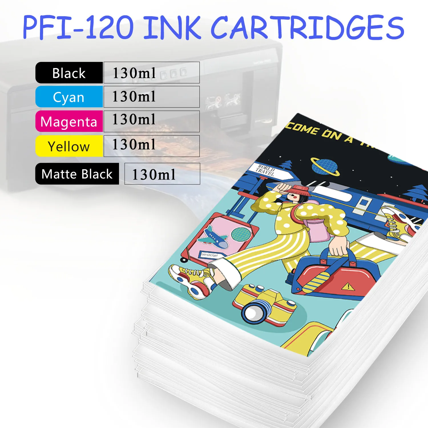 Совместимый чернильный картридж PFI120 для принтера Canon TM200 TM205 TM300 TM305 200 205 300 305 с
