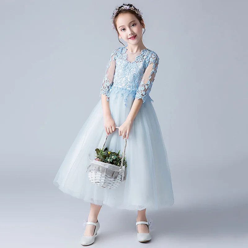 

Hot Elegant Girls Princess Dress Summer Children Evening Party Dress Flower Girls Kids Dresses For Girls Wedding Dress Vestidos