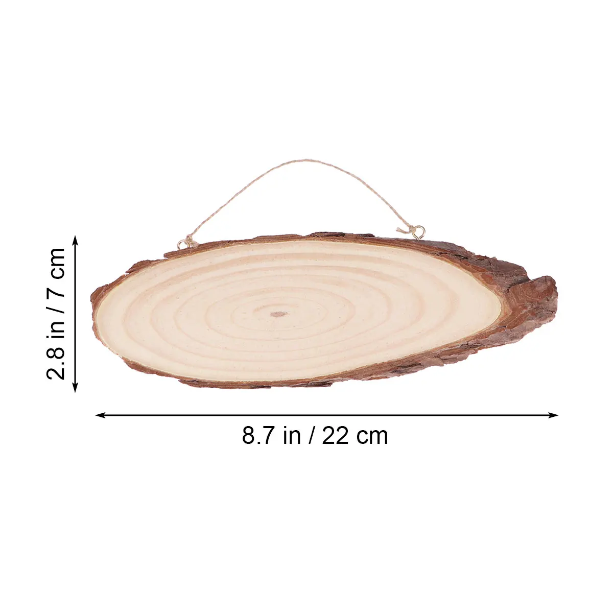 Диск деревянный без рисунка 22x7 см с 2 крючками и веревкой|Украшения своими руками