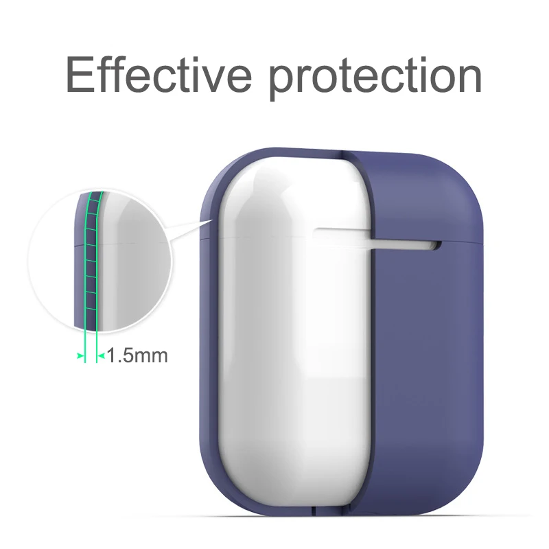 Чехол для наушников Apple AirPods 2 мягкий силиконовый чехол беспроводных Bluetooth