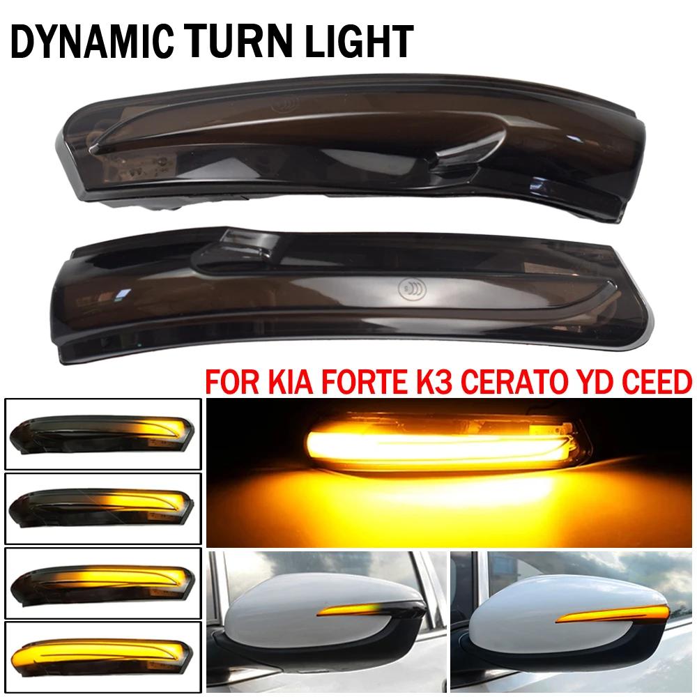 

2pcs LED Dynamic Turn Signal Light For Kia Forte K3 Cerato YD Ceed JD Flowing Water Blinker Flashing Light