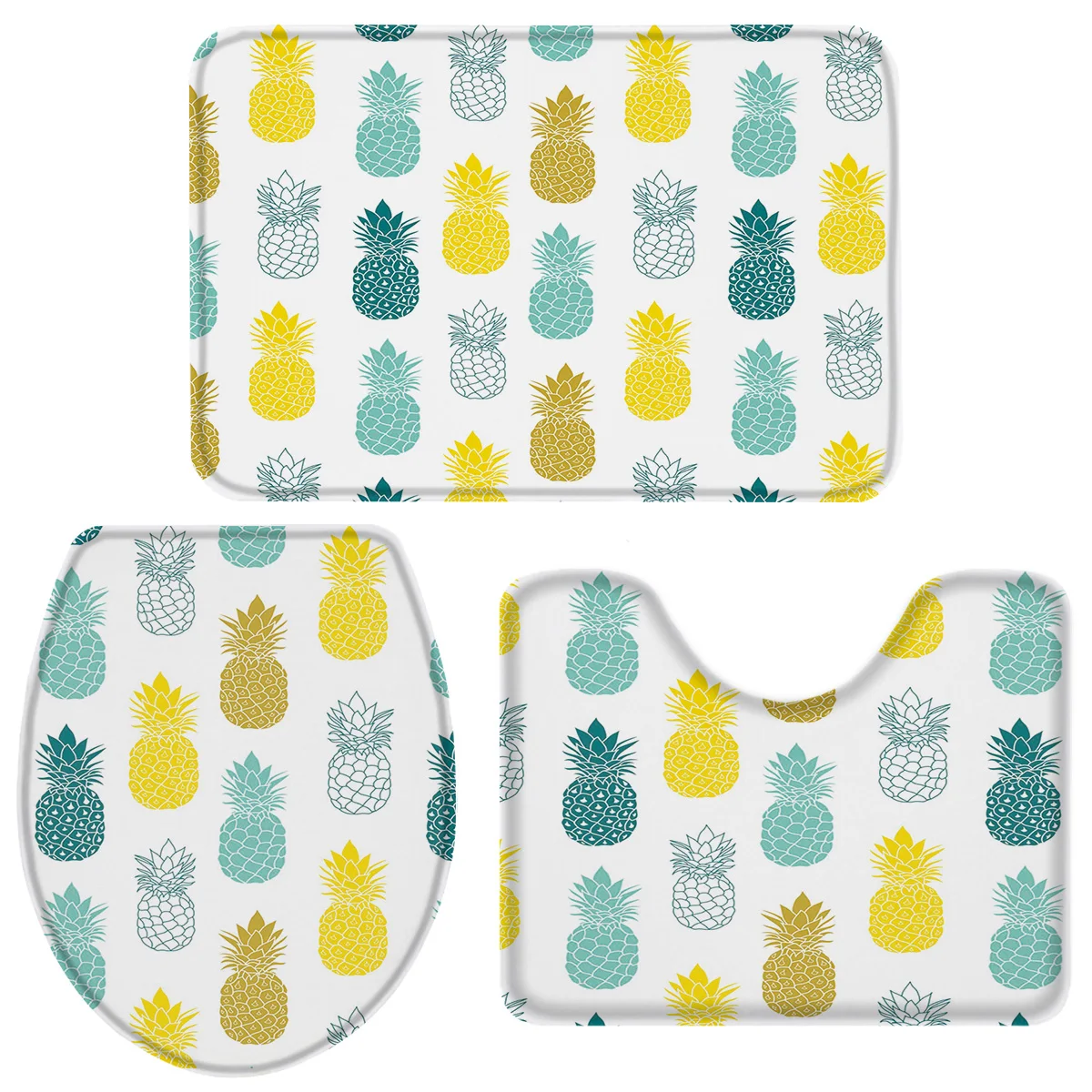 Набор из 3 предметов для ванной комнаты красочный набор с рисунком ананаса крышка