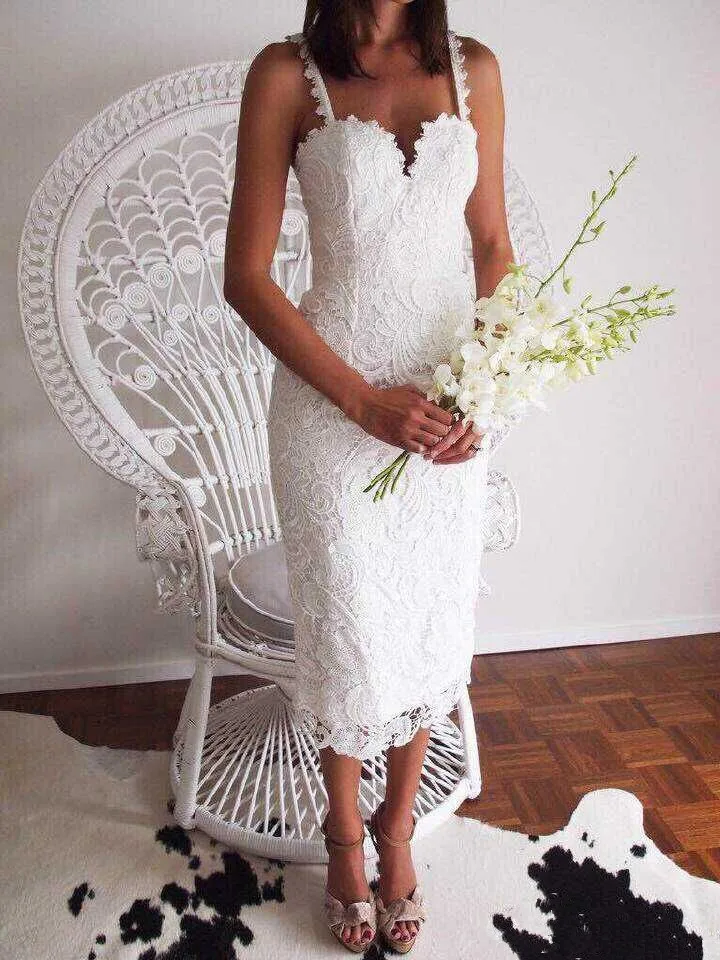 

spaghetti strap robe de 2018 vestido curto new hot sexy sweetheart lace prom tea-length bridesmaid dresses party gown