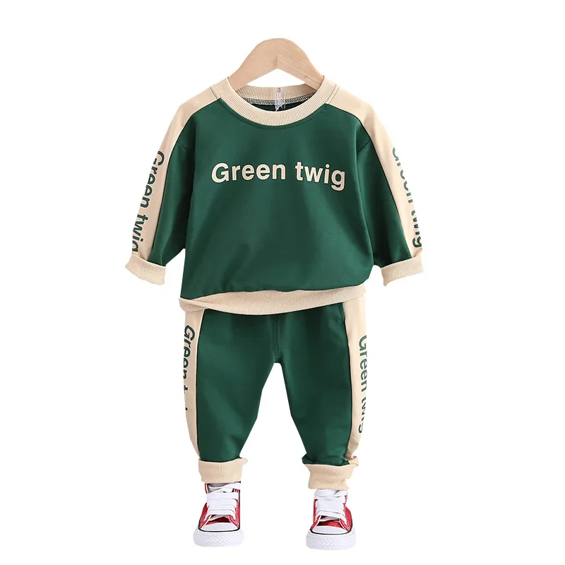 

Children Fashion Clothes Suit Spring Autumn Kid Boy Girls Letter T Shirt Pants 2Pcs/sets Baby Toddler Clothing Infant Sportswear