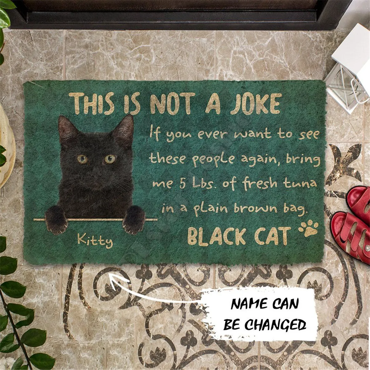 

This is Not A jock Black Cat Custom Doormat 3D All Ove Printed Non Slip Door Floor Mats Decor Porch Doormat 03