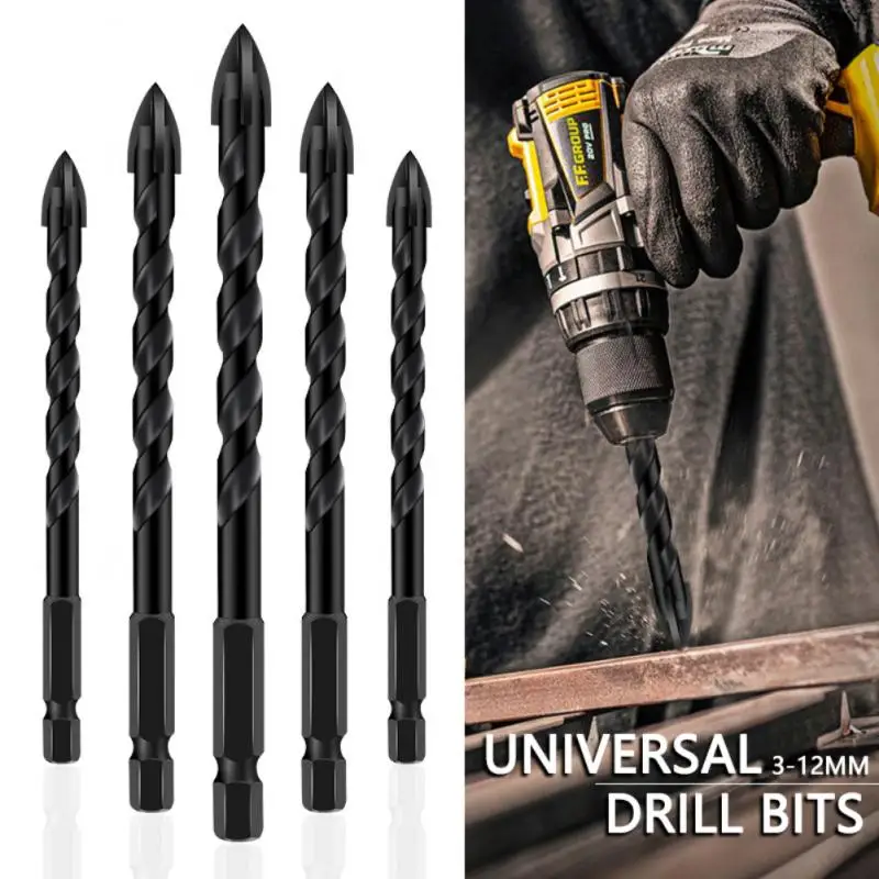 

3/4/5/6/8/10/12mm Cross Hex Tile Drill Bits For Glass Ceramic Concrete Hole Opener Brick Hard Alloy Multi-function Bit Tool