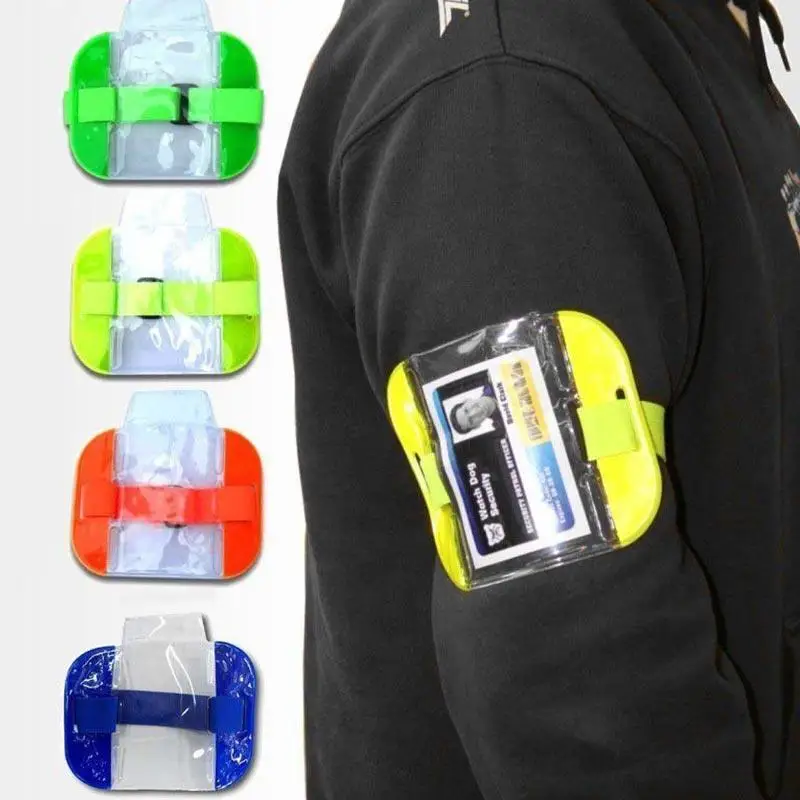 ПВХ прозрачный Id держатель для карт рукав повязка на руку практичный аварийный