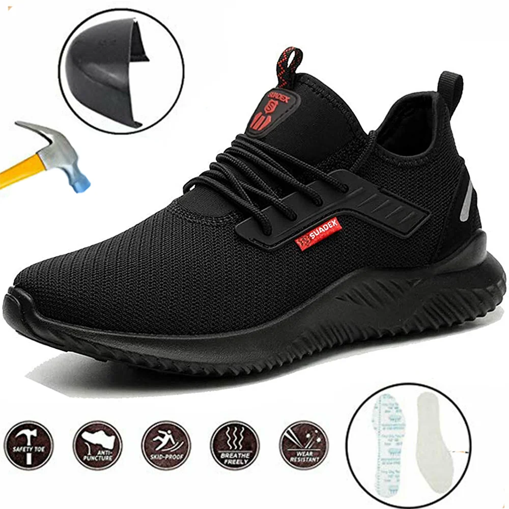 

Indestructible Shoes Men Safety Work Shoes with Steel Toe Cap Puncture-Proof Boots Lightweight Breathable Sneakers Dropshipping