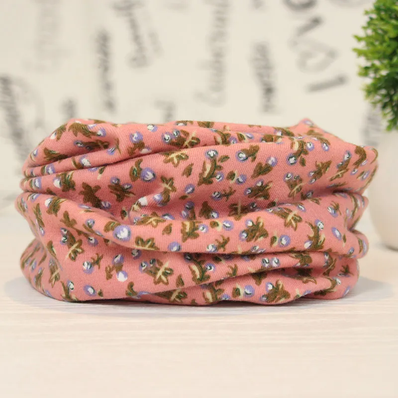 flower pink Осенне-зимний хлопковый шарф для девочек, детский шарф Bufandas LIC, красивый шарф с принтом для мальчиков и девочек, милый детский шарф с воротником, детское кольцо - Цвет: flower pink