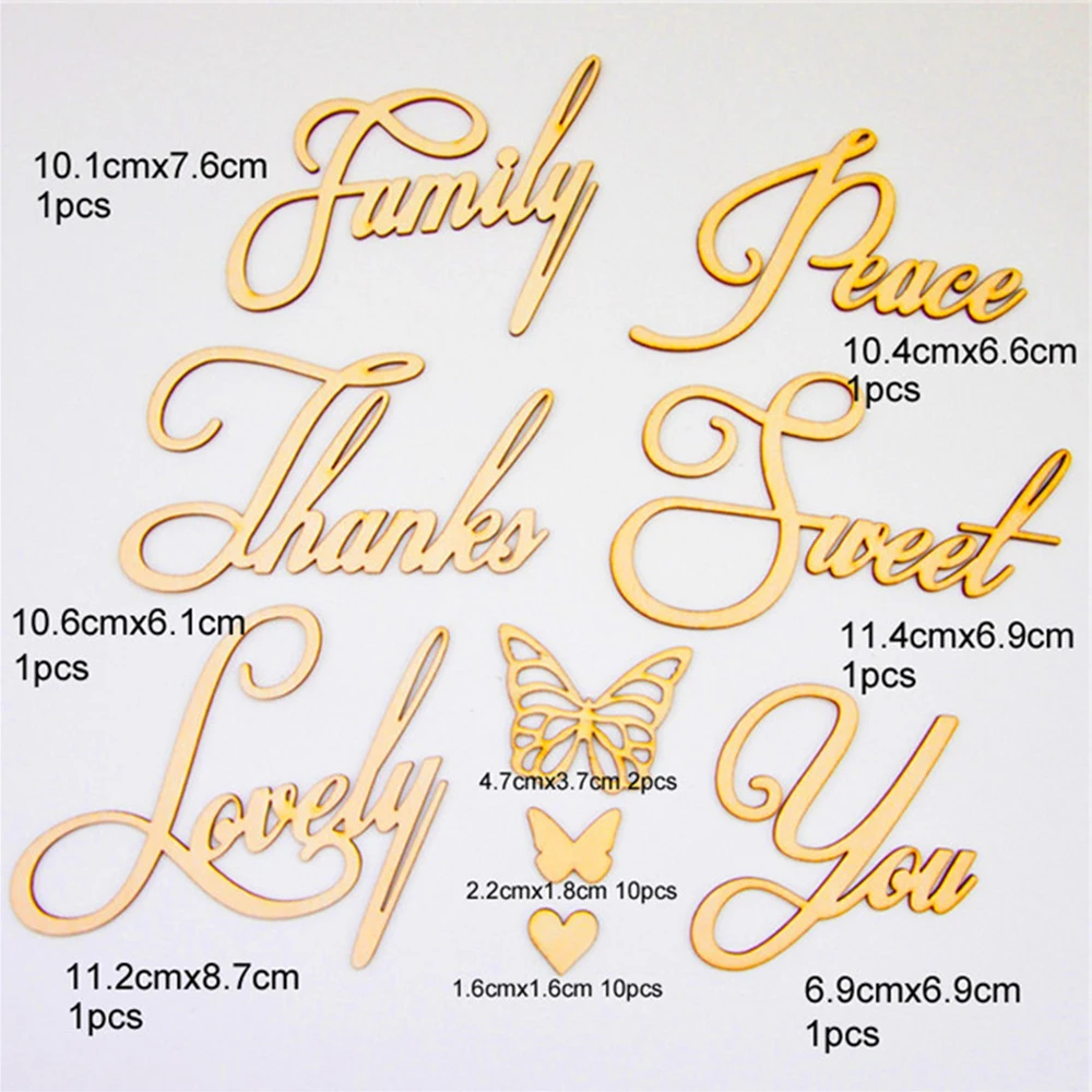 Слово семья спасибо прекрасный сладкий вы полые бабочки QITAI 28 шт./лот высокое