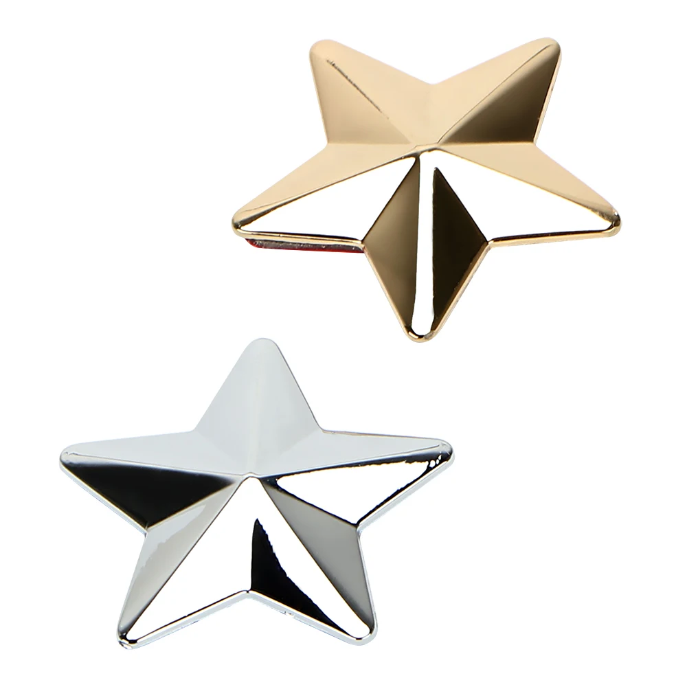 

Car Stickers and Decals Golden/Silver Auto Sticker 3D Star Metal Badge Personalized Car-styling