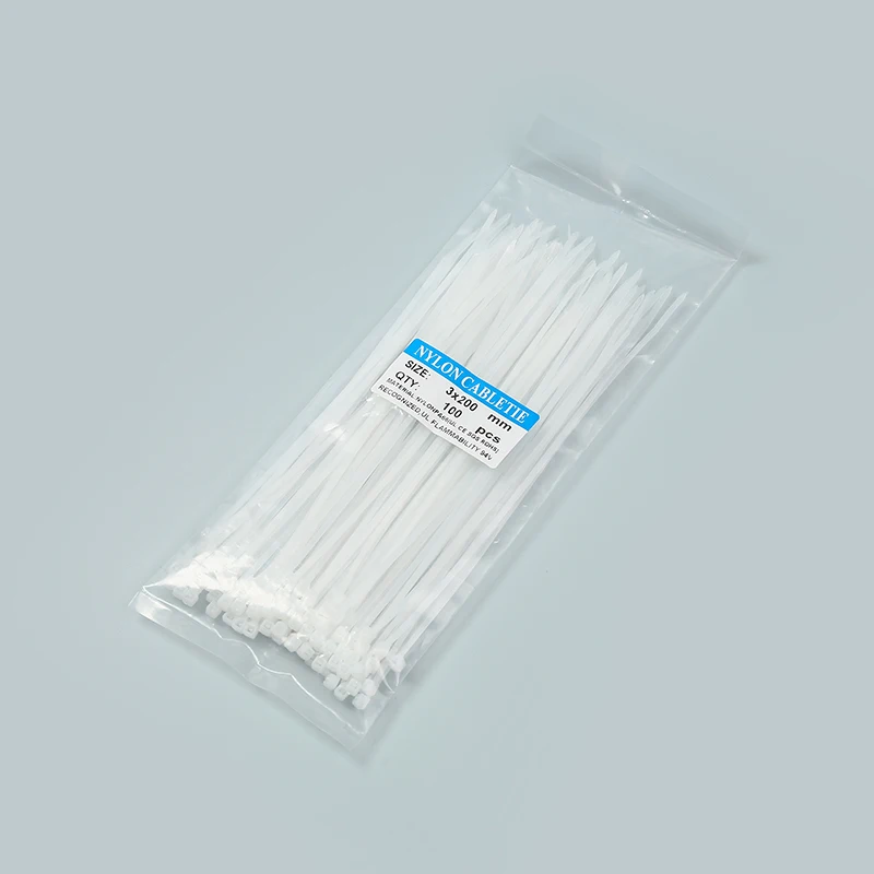 3x200 самоблокирующиеся Нейлоновые кабельные стяжки белые пластиковые петли для