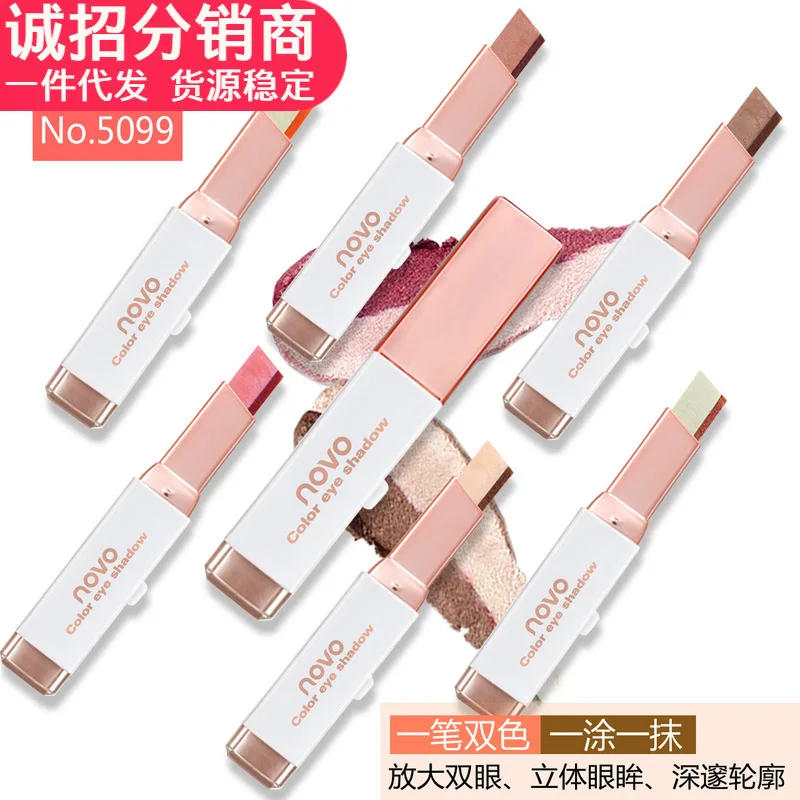 

NOVO velvet gradient two-color eye shadow stick pearly eye shadow waterproof easy color eye modified eye shadow pen