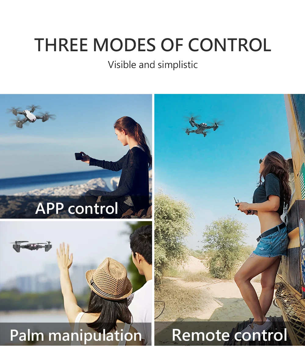 L107 Дрон 4K 2,4G wifi FPV с широкоугольным двойным HD Вертолет камеры игрушка 20 минут долгое время полета складной портативный