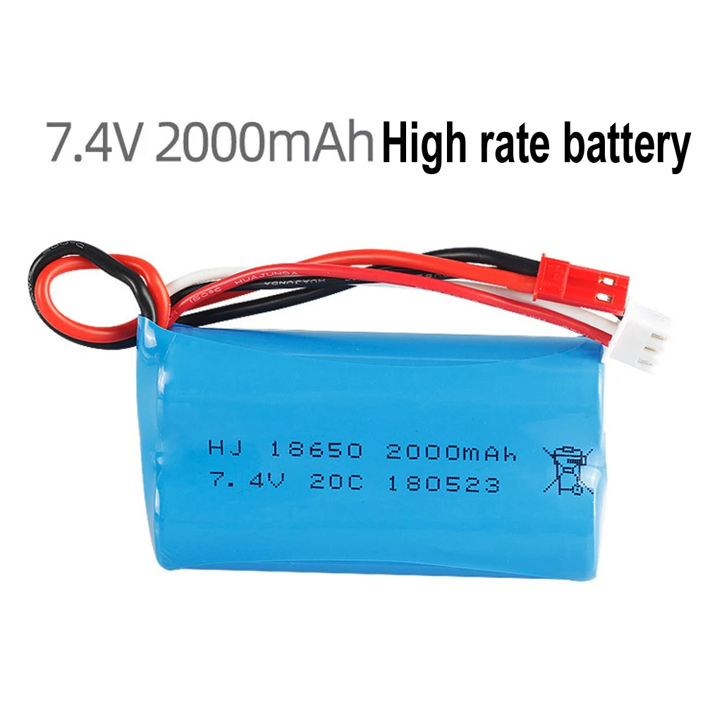 7.4v 2000 mAh 20C High Rate Li Po Lipolymer High Rate Rechargeable Battery 18650 For Drone Quadcopter Helicopter JST+3Pin Plug