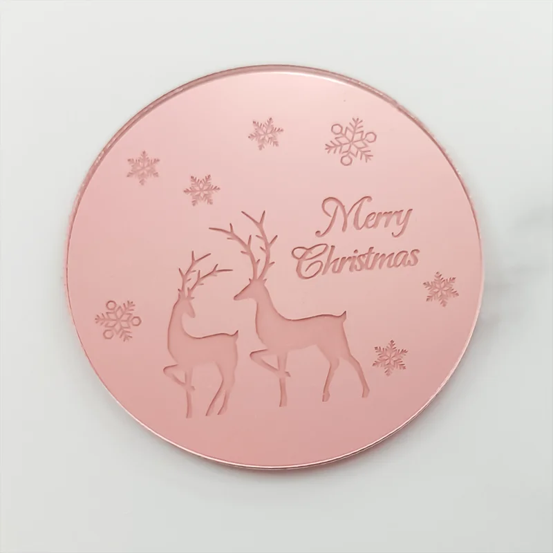 Акриловый Топпер для торта на Рождество и день рождения розовое золото серебро 3D