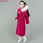 Ярко-розовая Зимняя одежда, длинное пальто для куклы Барби, парка, наряды для куклы 16 BJD, куртка 1:6, аксессуары для кукол, детские игрушки