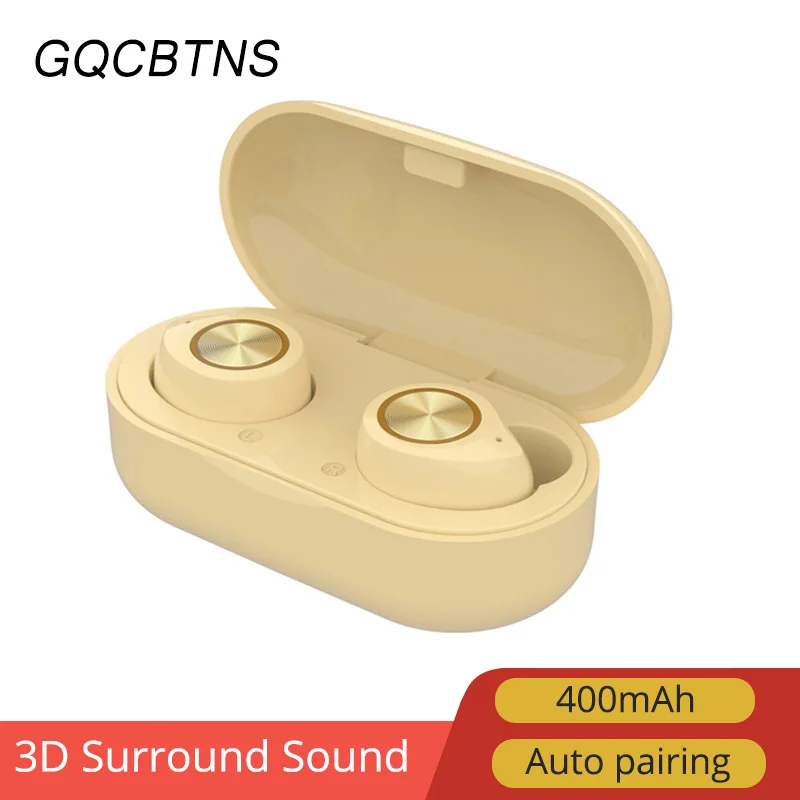 TW60 Touch Yellow TW60 Touch control беспроводные наушники Buletooth 5,0 гарнитура 8D объемный HiFi стерео наушники спортивные наушники с микрофоном для телефонов - Цвет: TW60 Touch Yellow