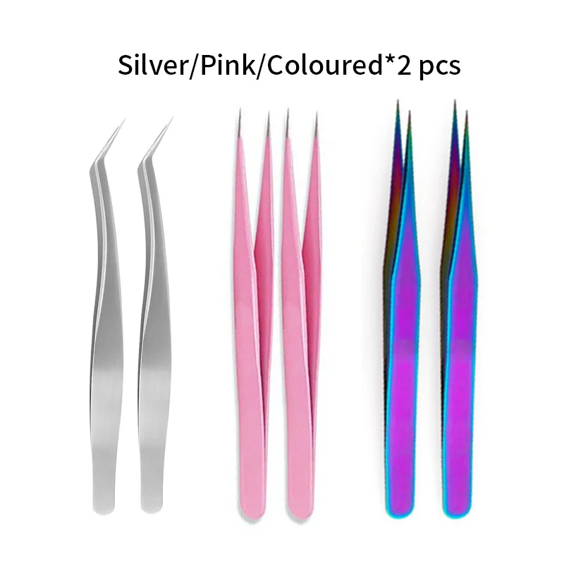 Пинцет для наращивания ресниц Thinkshow 2 пары все размеры зажим удаления волос на