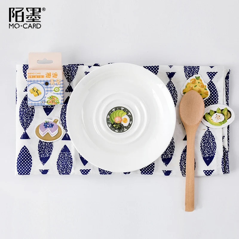 46 шт./кор. Момо удовлетворить вкусные еда мини бумажная наклейка пакет DIY