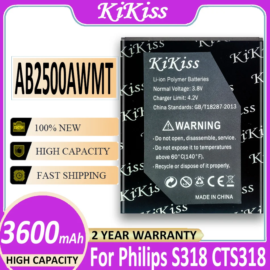 

3600mAh AB2500AWMT Mobile Phone Replacement Battery For Philips S318 CTS318 Tracking Number