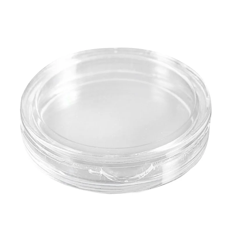 

10 pcs Small round transparent plastic coin capsules box 21mm