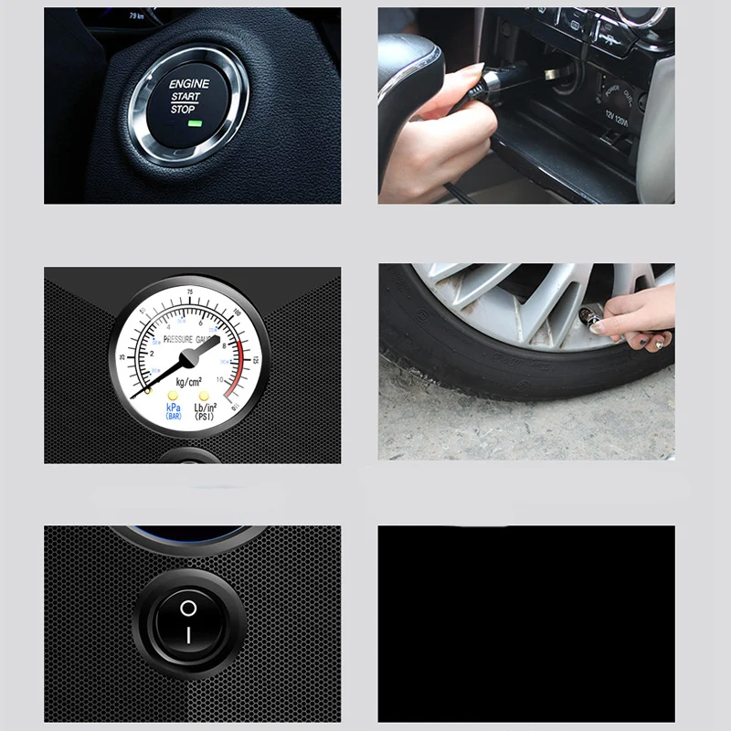 Портативный автомобильный воздушный компрессор DC 12 цифровой шинный насос 150 для