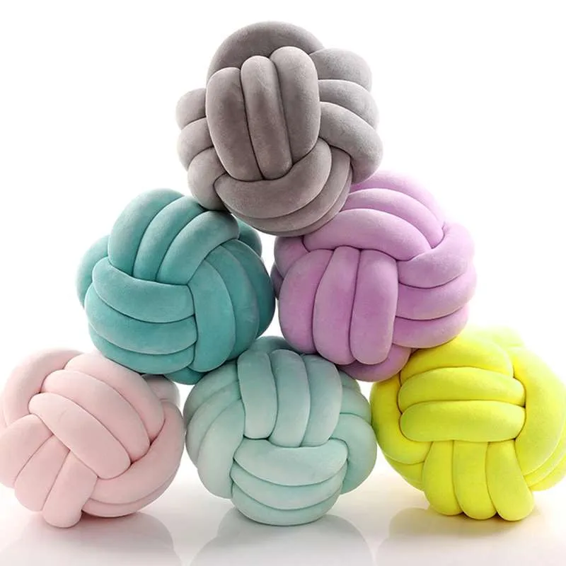Knot Ball Pillow with Filling / 35cm round Car pillows Home Decor Bow Rosette home Decorative Cushion within inner | Дом и сад