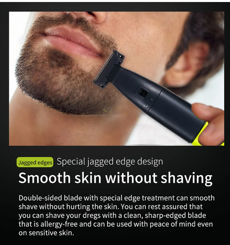 

Professional Facial Body Hair Trimmer for Men Beard Trimmer Stubble Hair Cutter Electric Nose Mustache Trimer Rechargeable USB