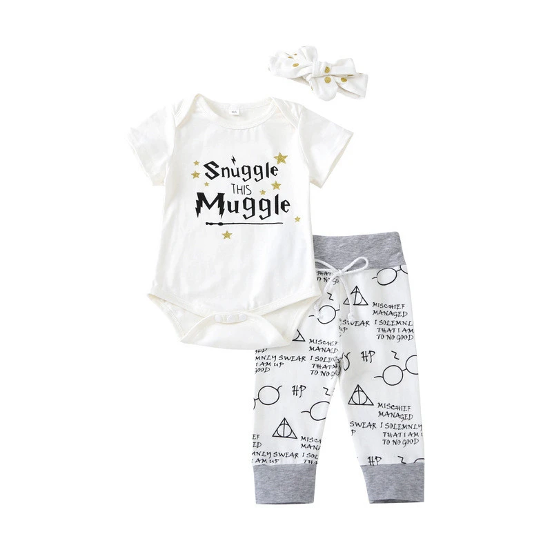 Newborn Baby Girl Boy Clothes Sets Summer Kids Letter Print Romper Tops + Pants 2Pcs Outfits Toddler Girls Casual Sport Suit | Детская