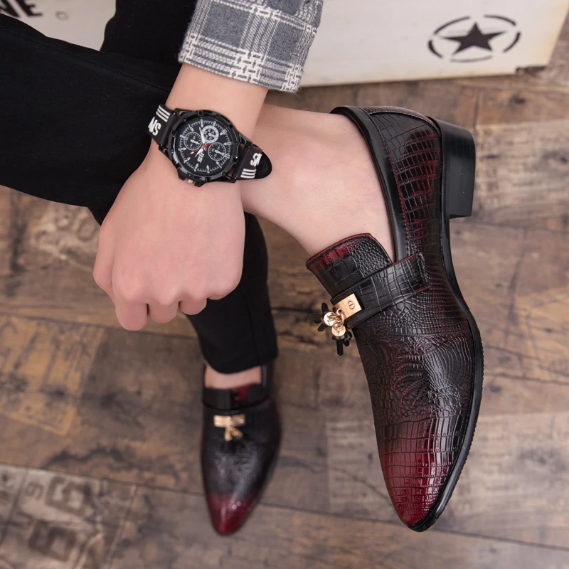Mens Casual Leather Loafers Men Office Bureau Gents Slip on Shoes Brand Formal Dress Footwear Male Oxford For Spring Autumn | Обувь