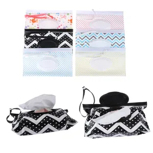 Eco-friendly Easy-carry Wet Wipes Bag Snap Strap Wipes Container Clamshell Cosmetic Pouch Clutch Cle in India