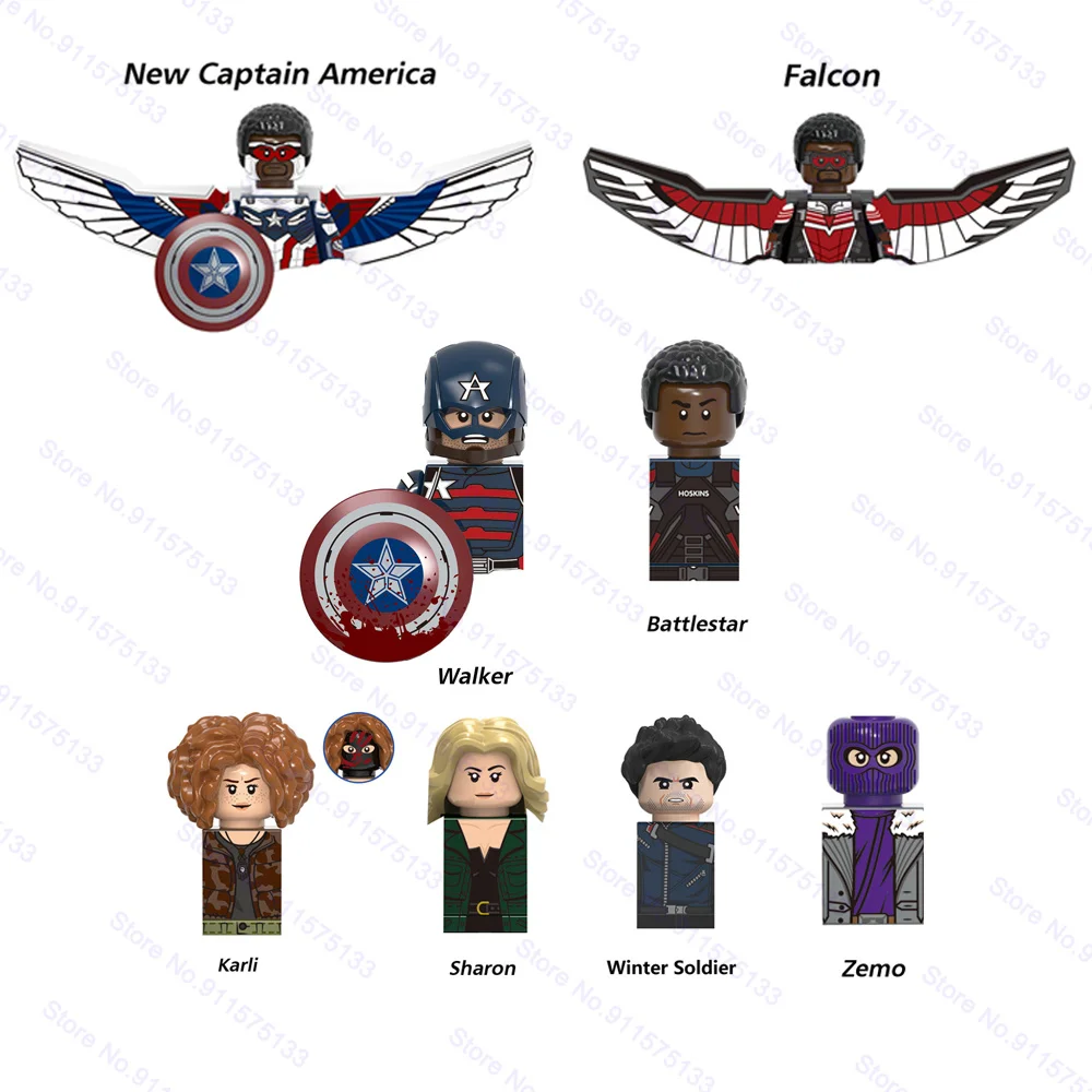 Конструктор Falcon Vision Wanda зимний солдат Земо Алая ведьма фигурки супергероев