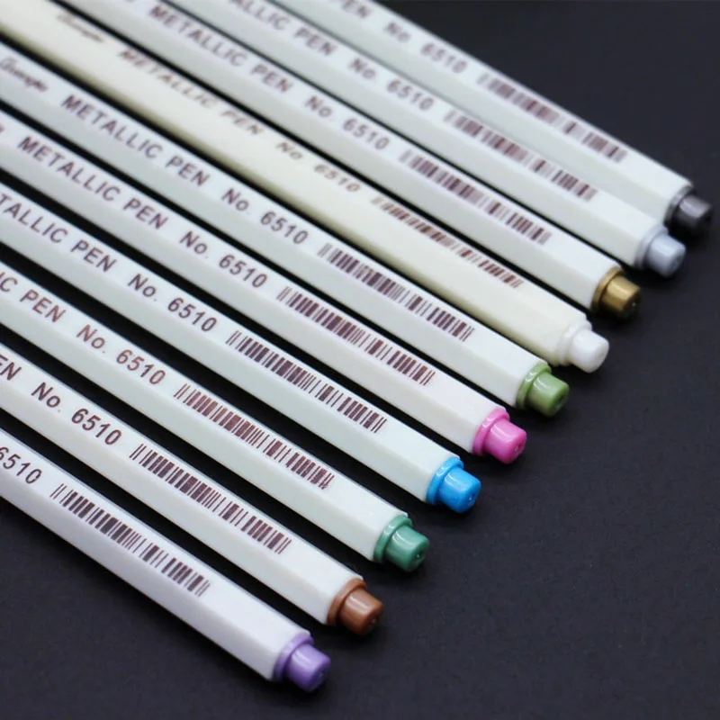 10 Pcs/Box Antistress Drawing Painting Marker Pens Metallic Color Pen Educational Toys for Children Black Paper Art Supplies | Игрушки и