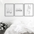 Абстрактная романтическая ручная работа, минималистское полотно, настенный художественный плакат, модная Скандинавская картина, пары, влюбленные, декор комнаты