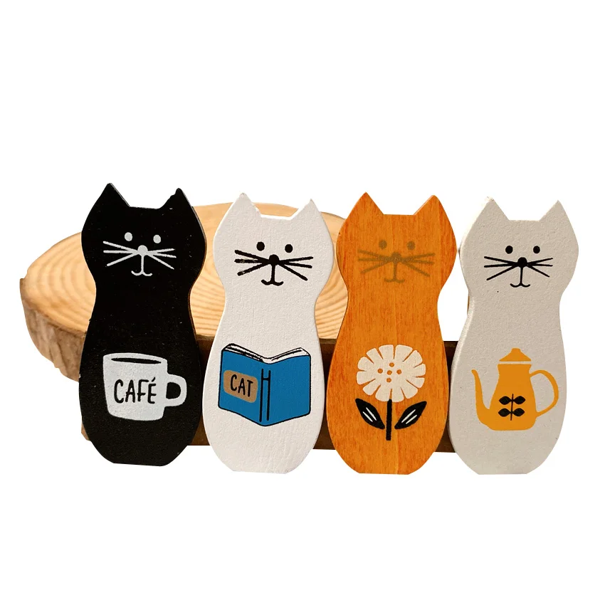 

10packs/lot Mini Cat Cartoon Craft Clips For Party Home Decoration Office School Supplies