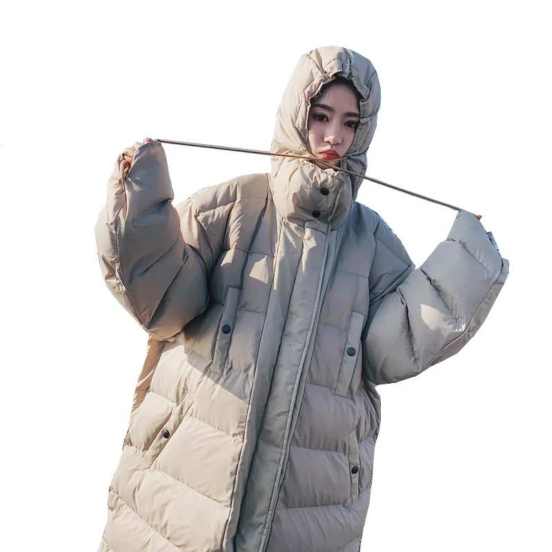 

2021 New Winter Women Jacket Korean Leisure Parka Down Cotton Coats Hooded Padded Outwear Warm Long Keep Jacket Plus Size