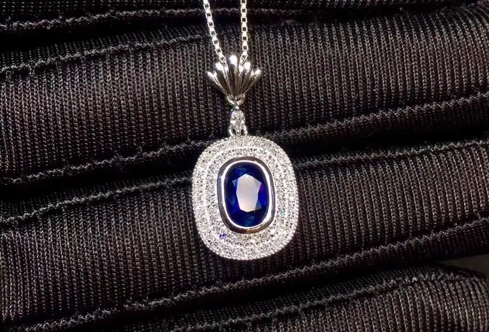Женская цепочка с подвеской в виде сапфира ювелирное изделие из настоящего