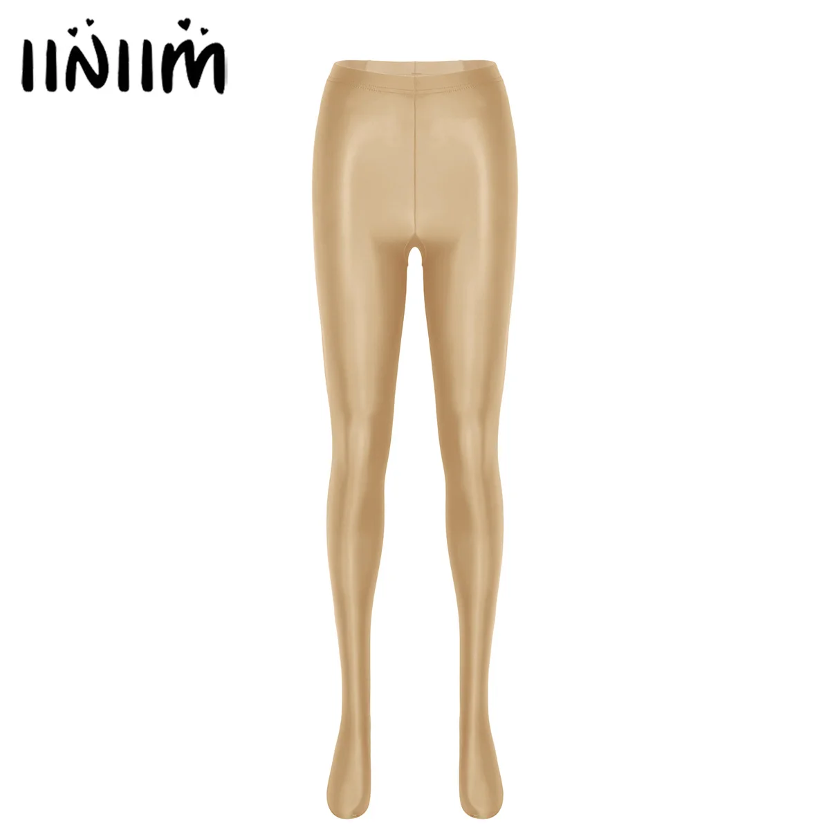 

iiniim Womens Stockings Glossy Sexy Pantyhose Shiny High Waist Tights Training Yoga Pants Close-Fitting Sports Dancing Leggings