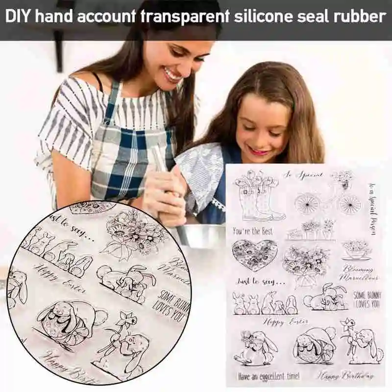 

Book Decoration Transparent Rubber TPR Cartoon Stamps Accessories Clear Children Making Album Handbook 12*20cm Seal DIY V0G7