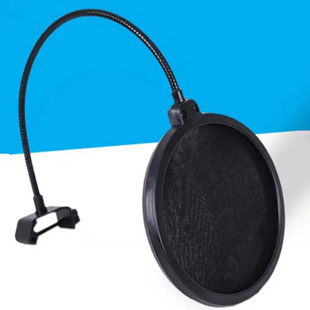 

Durable Double Layer Windscreen Studio Microphone Flexible Wind Screen Mask Mic Pop Filter Bilayer Shield for Speaking Recording